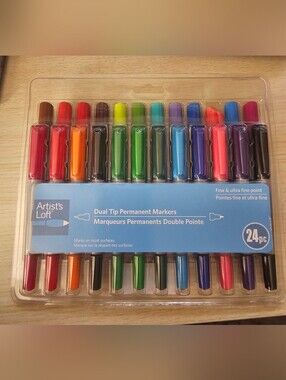 Artist’s Loft Dual Tip Permanent Markers Set of 24 Open Box